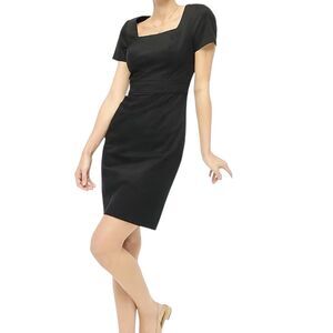 J CREW Squareneck Sheath Dress Brushed Velvet BLACK Size Sz 4 NWT